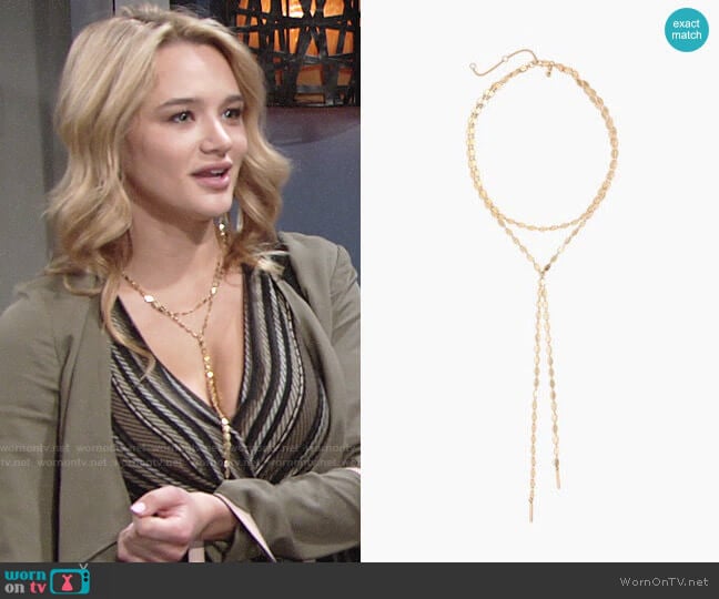 Madewell Waterfall Lariat Necklace worn by Summer Newman (Hunter King) on The Young and the Restless