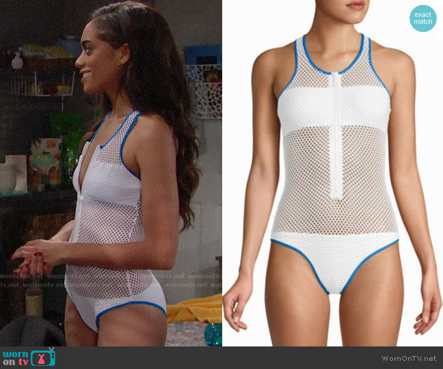 Melissa Odabash One-Piece Zuma Mesh Swimsuit worn by Zoe (Kiara Barnes) on The Bold and the Beautiful