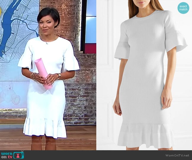 Michael Michael Kors Ribbed-Knit Dress worn by Alex Wagner on CBS Mornings