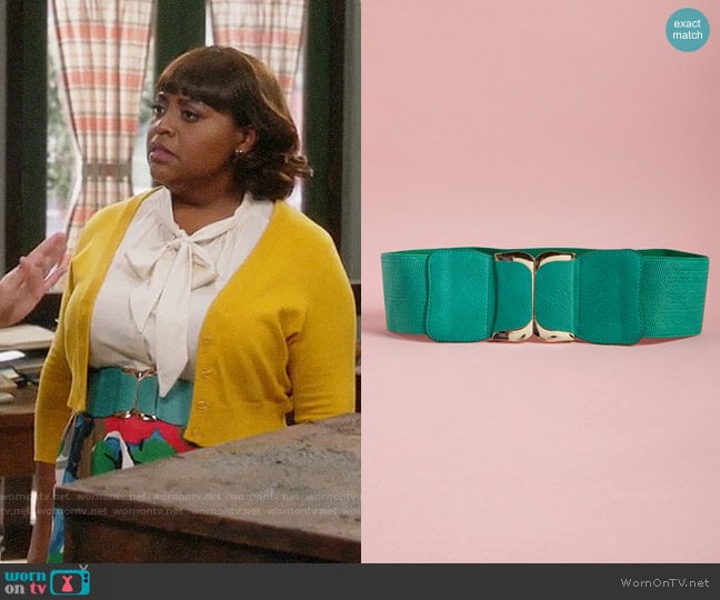 Brake for Boldness Belt in Teal from ModCloth worn by Anne Flatch (Sherri Shepherd) on Trial and Error