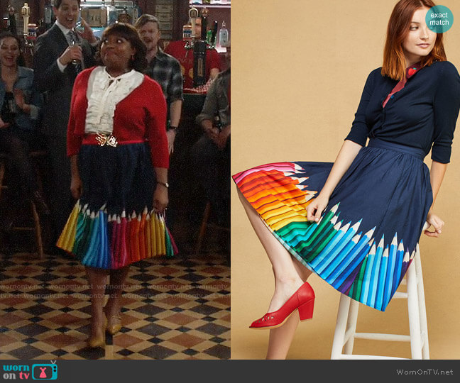 ModCloth Cotton A-Line Skirt with Pockets worn by Anne Flatch (Sherri Shepherd) on Trial and Error