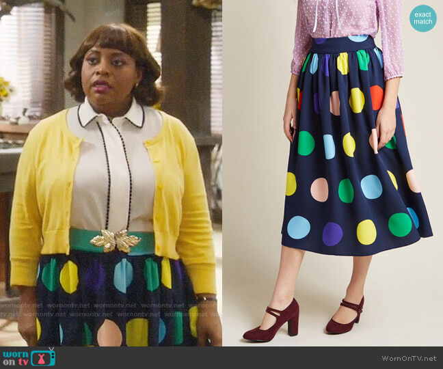 Friends Over Pho Midi Skirt from ModCloth worn by Anne Flatch (Sherri Shepherd) on Trial and Error