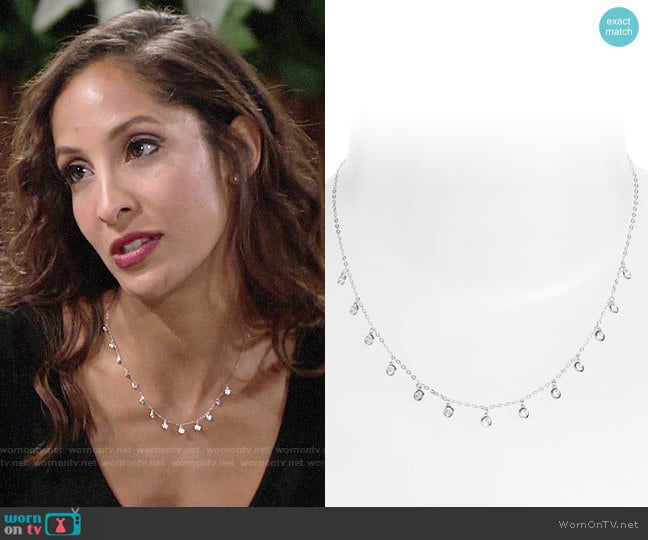 Nadri Shaker Crystal Necklace in Silver worn by Lily Winters (Christel Khalil) on The Young and the Restless