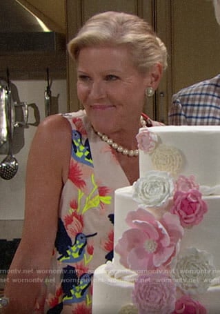 Pam’s bird dress on The Bold and the Beautiful