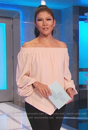 Julie’s pink off shoulder top on Big Brother