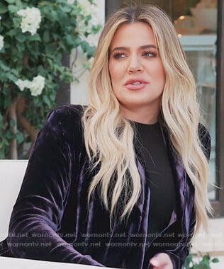 Khloe’s purple velvet coat on Keeping Up with the Kardashians