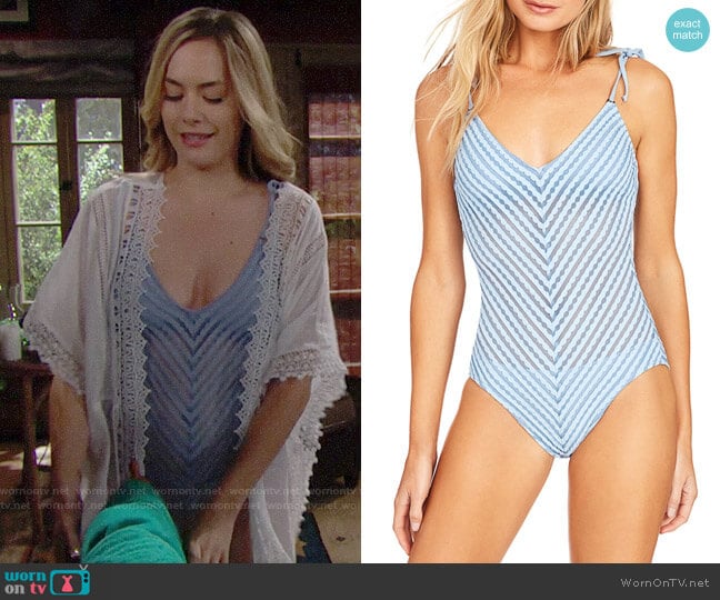 Robin Piccone Carly Swimsuit worn by Hope Logan (Annika Noelle) on The Bold and the Beautiful