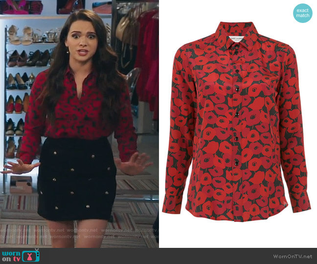 Saint Laurent Poppy Print Shirt worn by Jane Sloan (Katie Stevens) on The Bold Type