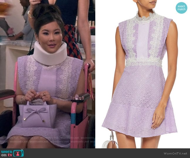 Sandro Peaches Lace Dress worn by Dixie Sinclair (Irene Choi) on Insatiable