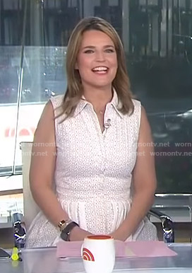 Savannah’s white eyelet shirtdress on Today