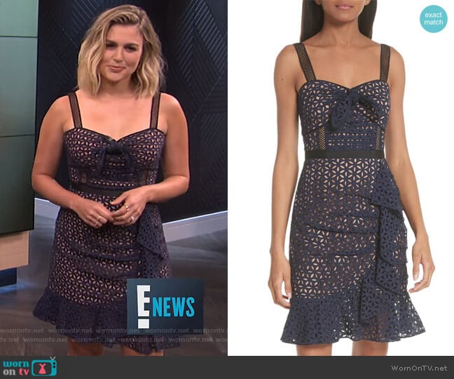 Self Portrait Knot Front Broderie Anglaise Dress worn by Carissa Loethen Culiner on E! News