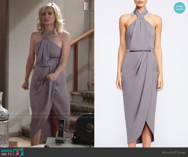 Shona Joy Core Knot Draped Dress worn by Ashley Abbott (Eileen Davidson) on The Young and the Restless