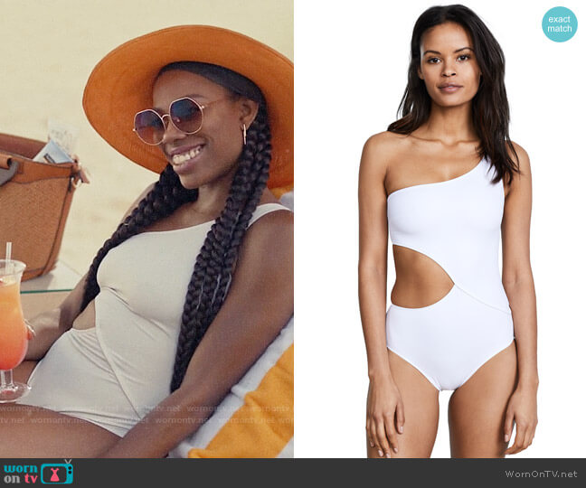 Solid and Striped Claudia One Piece worn by Molly Carter (Yvonne Orji) on Insecure