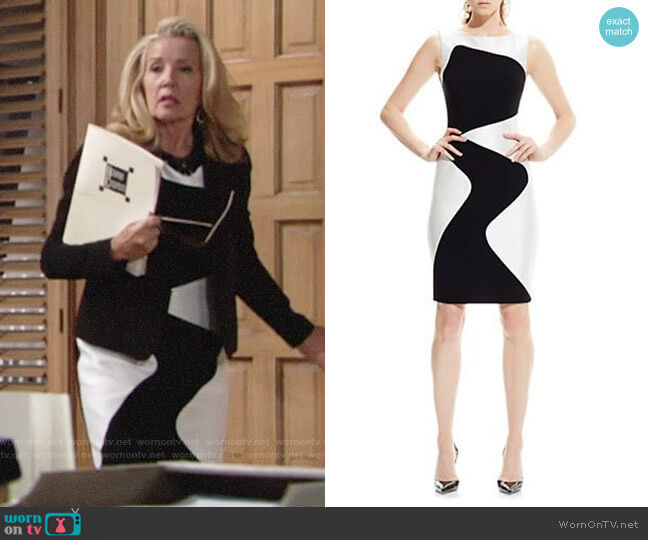 Theia Wavy Sheath Dress worn by Nikki Reed Newman (Melody Thomas-Scott) on The Young and the Restless