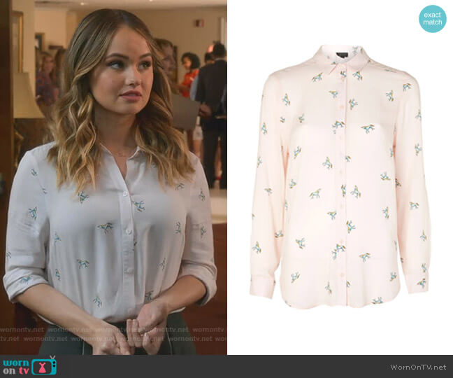Topshop Unicorn Print Shirt worn by Patty Bladell (Debby Ryan) on Insatiable