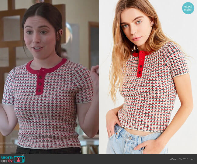 Urban Outfitters Harbor Henley Sweater Tee worn by Esther Povitsky (Esther Povitsky) on Alone Together