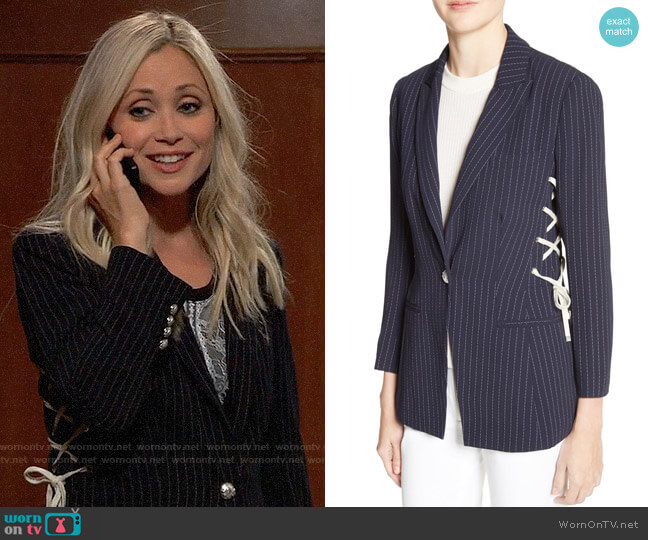 Veronica Beard Taylor Blazer worn by Lulu Spencer Falconeri (Emme Rylan) on General Hospital