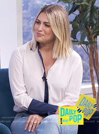 Carissa’s white contrast top on E! News Daily Pop