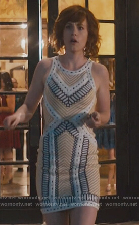 Kerry Anne’s white embroidered mini dress on Queen of the South