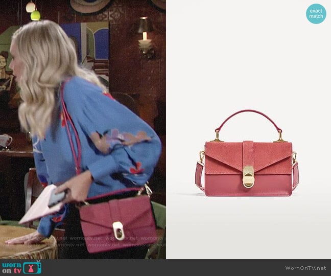 Zara City Bag with Suede Flap worn by Abby Newman (Melissa Ordway) on The Young and the Restless