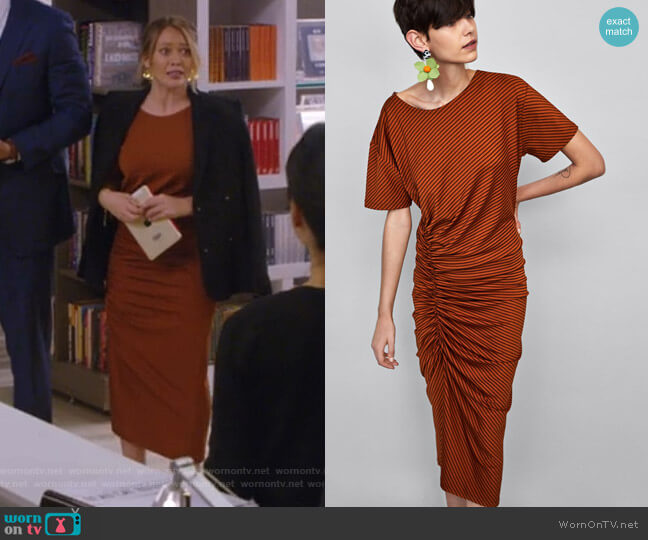 Zara Striped Dress worn by Kelsey Peters (Hilary Duff) on Younger
