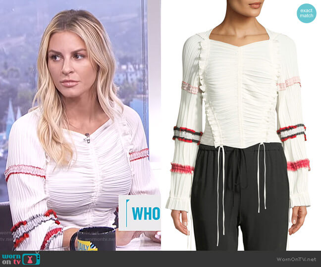 3.1 Phillip Lim Pleated Stripes Top worn by Morgan Stewart on E! News
