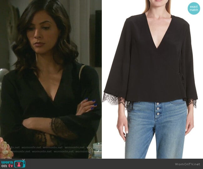 ALC Riona Lace Top worn by Gabi Hernandez (Camila Banus) on Days of our Lives