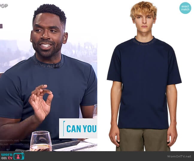Acne Studios Navid Jersey T-Shirt worn by Justin Sylvester on E! News