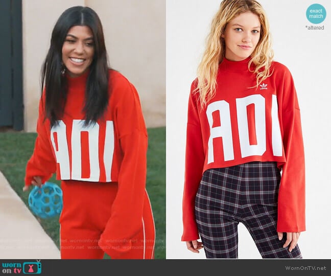 Adidas Bold Age Mock-Neck Cropped Top worn by Kourtney Kardashian on Keeping Up with the Kardashians