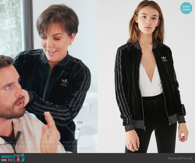 Adidas Velvet Track Top worn by Kris Jenner on Keeping Up with the Kardashians