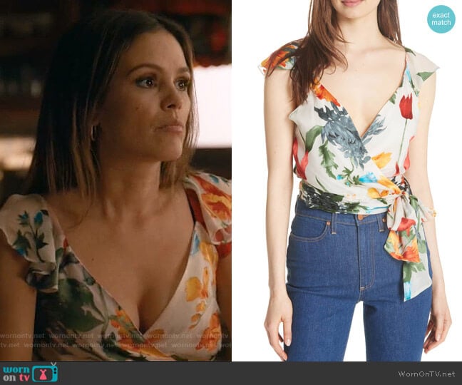 Alice + Olivia Nicole Top worn by Samantha Swift (Rachel Bilson) on Take Two