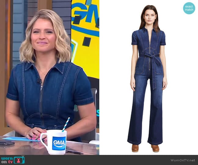 AO.LA by Alice + Olivia Gorgeous Jumpsuit worn by Sara Haines on Good Morning America