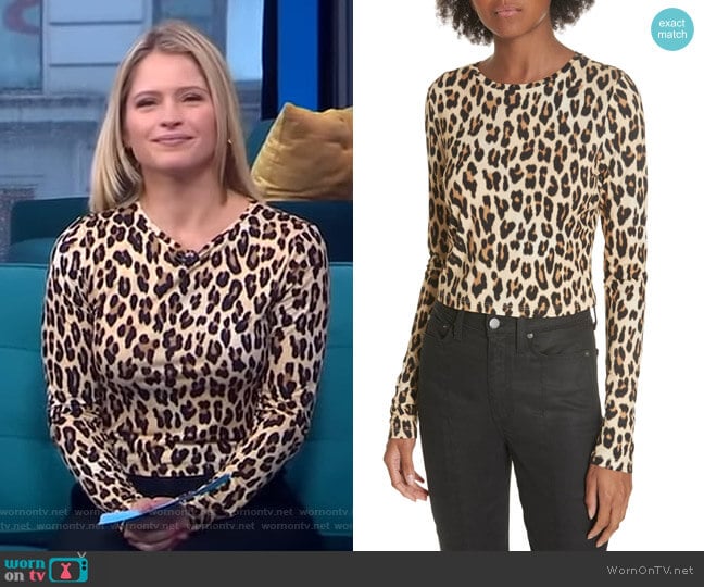 Alice + Olivia Delaina Top worn by Sara Haines on Good Morning America