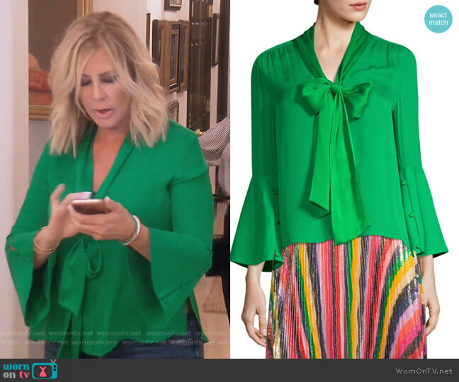 Alice + Olivia Merideth Blouse worn by Vicki Gunvalson on The Real Housewives of Orange County