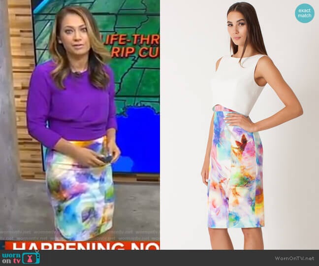 Black Halo Jasper Skirt worn by Ginger Zee on Good Morning America