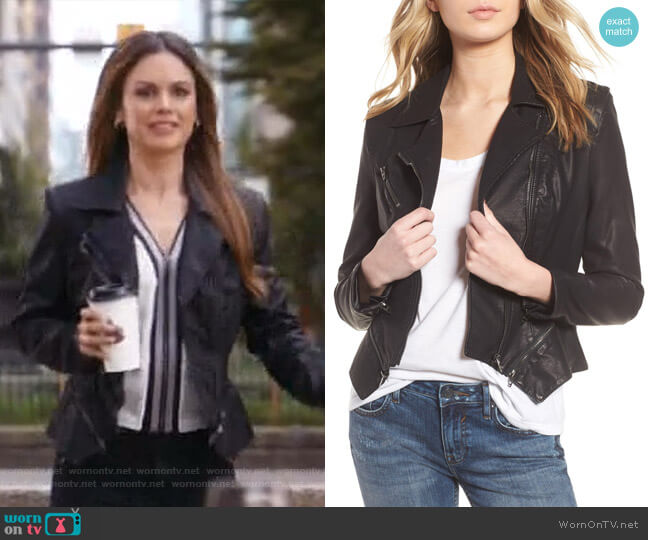 BlankNYC Faux Leather Moto Jacket worn by Samantha Swift (Rachel Bilson) on Take Two