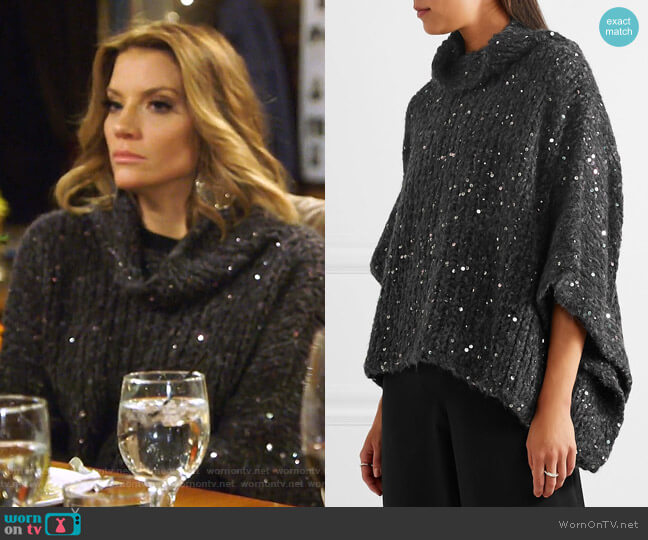 Brunello Cucinelli Sequined Turtleneck Sweater worn by Cary Deuber on The Real Housewives of Dallas