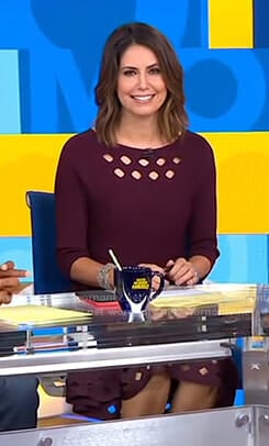 Cecilia’s burgundy cutout dress on Good Morning America