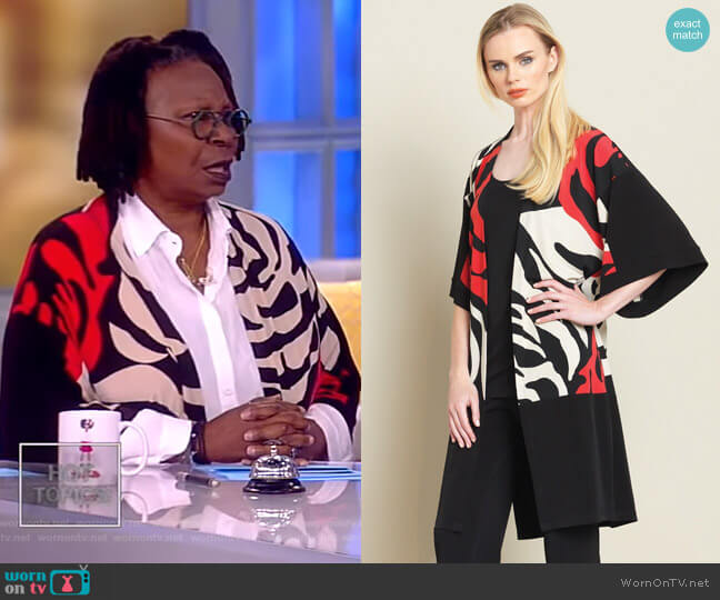 Clara Sunwoo Rose Stamp Modern Kimono Duster worn by Whoopi Goldberg on The View