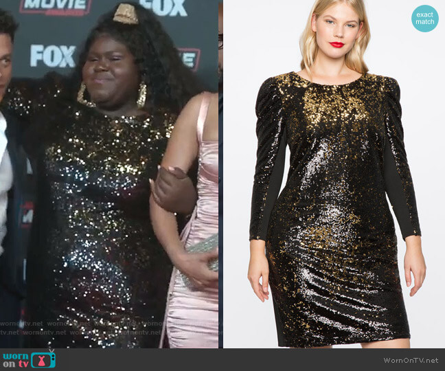 Eloquii Sequin Puff Sleeve Dress worn by Becky (Gabourey Sidibe) on Empire