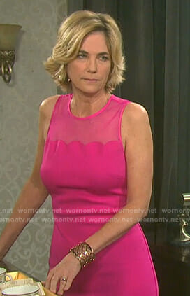 Eve’s pink scalloped sleeveless dress on Days of our Lives