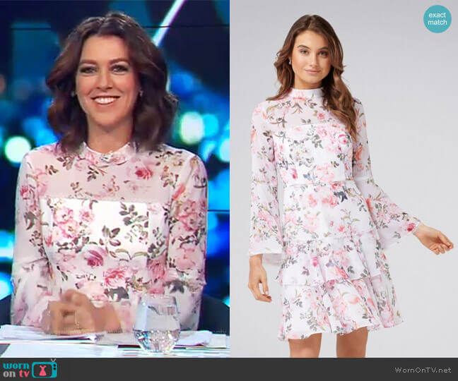 Forever 21 Archie Flare Sleeve Dress worn by Gorgi Coghlan on The Project