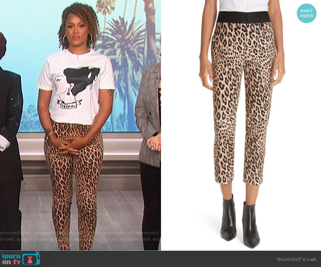 Frame Cheetah Print Tuxedo Pants worn by Eve on The Talk