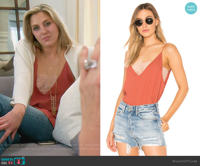 Free People Deep V Bandeau Camisole worn by Gina Kirschenheiter on The Real Housewives of Orange County