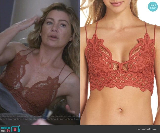Free People Intimately FP Adella Longline Bralette worn by Meredith Grey (Ellen Pompeo) on Greys Anatomy