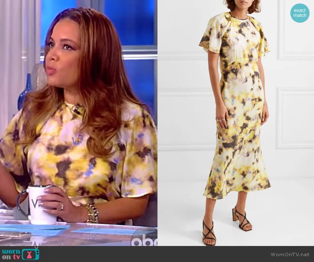 Georgia Alice Acid Floral Organza Midi Dress worn by Sunny Hostin on The View