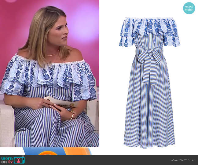 Gul Hurgel Off-The-Shoulder Ruffled Dress worn by Jenna Bush Hager on Today