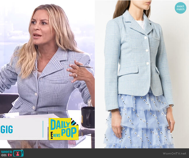 Ganni Plaid Blazer worn by Morgan Stewart on E! News