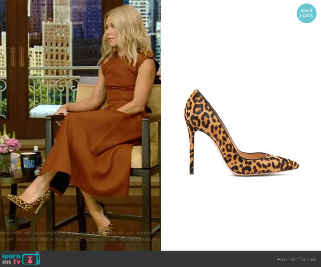 Gianvito Rossi Leopard-Print Pumps worn by Kelly Ripa on Live with Kelly and Mark