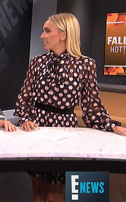 Giuliana’s metallic polka dot dress on E! News